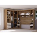 Ver imagem 2 de Guarda Roupa Casal Modulado Canto 9 Portas 6 Gavetas Veneza Avelã Pf-arenas Pf