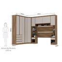 Ver imagem 3 de Guarda Roupa Casal Modulado Canto 9 Portas 6 Gavetas Veneza Avelã Pf-arenas Pf