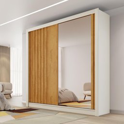 Guarda Roupa Lugano 1 Porta Espelhada Mdf - Mademarcs - 1