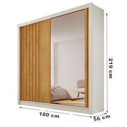 Guarda Roupa Lugano 1 Porta Espelhada Mdf - Mademarcs - 5