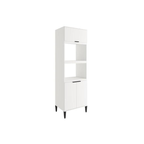 Paneleiro de Cozinha Modulado Alpha 2511 Torre Quente com 2 Fornos 3 Portas 70cm Branco