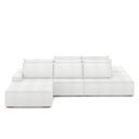 Ver imagem 5 de Sofá Ilha com Encosto e Almofadas Delta 395cm Modulado Chaise e Puffs Bouclê Off White G52 - Gran Be