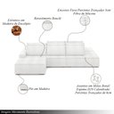 Ver imagem 3 de Sofá Ilha com Encosto e Almofadas Delta 395cm Modulado Chaise e Puffs Bouclê Off White G52 - Gran Be