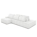 Ver imagem 2 de Sofá Ilha com Encosto e Almofadas Delta 395cm Modulado Chaise e Puffs Bouclê Off White G52 - Gran Be