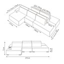 Ver imagem 4 de Sofá Ilha com Encosto e Almofadas Delta 395cm Modulado Chaise e Puffs Bouclê Off White G52 - Gran Be