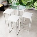 Ver imagem 1 de Conjunto Mesa Alta Bar Bistrô Redonda Vidro 4 Bancos Estofado Don Castro Decor