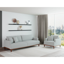 Ver imagem 6 de Sofá 3 Lugares Living Fixo Doha 2,30m em Bouclé:cinza Claro