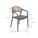 Ver imagem 2 de Cadeira para Jardim com Encosto Fixo Juna Cinza/Bege
