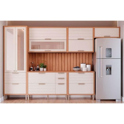 Módulo Cozinha Mgm Eloise 8 Peças C8p179 Cinamomo/off-mgm
