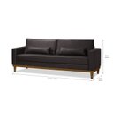 Ver imagem 3 de Sofá Living Valência 2,20mt C/base Madeira de Reflorestamento - Espuma D-28 - Corino Marrom