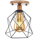 Ver imagem 4 de 3 Lustre Teto Plafon + 3 Lâmpada Led Industrial Aramado Cálice Preto Retrô Vintage Cobre Rose