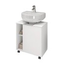 Ver imagem 7 de Gabinete Armário Banheiro Para Pia De Coluna Pequin Branco