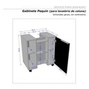 Ver imagem 6 de Gabinete Armário Banheiro Para Pia De Coluna Pequin Branco