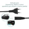 Kit 3 Cabo Força Energia Bipolar Radio Ps3 Ps4 Impressora - 3