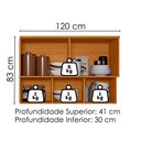 Ver imagem 3 de Armario Aereo 5 Portas 120 cm MDF Bari Freijo Off Acetinado Poliman