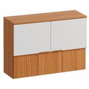 Ver imagem 1 de Armario Aereo 5 Portas 120 cm MDF Bari Freijo Off Acetinado Poliman