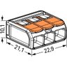 Conector Wago Compacto de Emenda 221 - 613 Transparente para 3 Fios 10 Unidades - 5