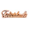 Palavra Felicidade Cerâmica Decorativa Enfeite Sala Rosé - 1