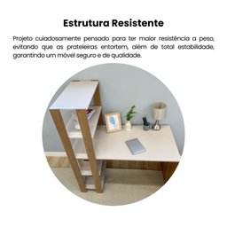 Escrivaninha com Estante 4 Prateleiras 120cm Match - 13