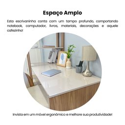 Escrivaninha com Estante 4 Prateleiras 120cm Match - 9
