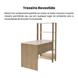 Escrivaninha com Estante 4 Prateleiras 120cm Match - 10