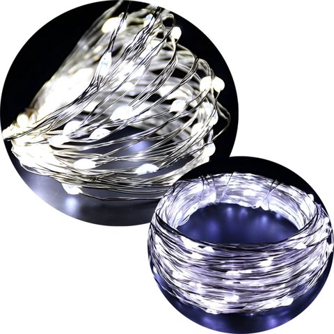 Pisca Fio Led Luz Branco 200 Lâmpadas Usb Natal Música 20m