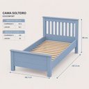 Ver imagem 3 de Cama de Solteiro de Madeira Maciça Ecoconfort - Azul