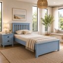 Ver imagem 1 de Cama de Solteiro de Madeira Maciça Ecoconfort - Azul
