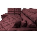 Ver imagem 4 de Sofá de Canto Retrátil e Reclinável Esquerdo 3,00x2,36m Molas Cama inBox Espanha Velusoft Vinho
