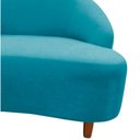 Ver mais imagens de Namoradeira Sofá Feijão Cancún 130cm Orgânica Veludo Azul Turquesa