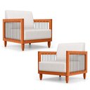 Ver imagem 1 de Kit 02 Poltronas Varanda Samoa Madeira Maciça com Cordas Náutica Linho Natural - Desk Design