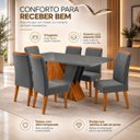 Ver imagem 5 de Conjunto Sala de Jantar 6 Lugares Retangular Tampo de Vidro/MDF Xangai Cobre/Cinza/Grafite - Casa Gi