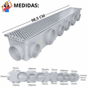 Ver imagem 7 de Ralo Completo Inox Furos 15x100 Cocho Escoamento Cinza 20 Saídas Modular