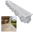 Ver imagem 2 de Ralo Completo Inox Furos 15x100 Cocho Escoamento Cinza 20 Saídas Modular