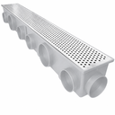 Ver imagem 1 de Ralo Completo Inox Furos 15x100 Cocho Escoamento Cinza 20 Saídas Modular