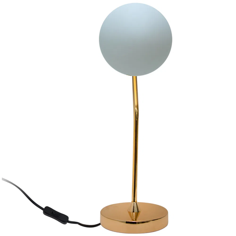 Abajur Viva Dourado e Branco (d)17cm (a)49cm 1xe27 Bolinha 5w - Sq007