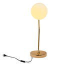 Ver imagem 2 de Abajur Viva Dourado e Branco (d)17cm (a)49cm 1xe27 Bolinha 5w - Sq007