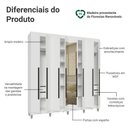 Ver imagem 5 de Guarda-Roupa Casal com Pés 8 Portas Batentes com Espelho Saturno Madesa