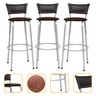 Kit 3 Banquetas Alta Banco para Balcão Junco Preto Àrea Gourmet Ilha Bancada bares Churrasqueira - 1