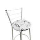 Ver imagem 3 de Kit 2 Banqueta Alta Prata Cozinha Gourmet Americana Balcão:branco Floral