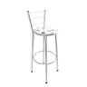 Kit 2 Banqueta Alta Prata Cozinha Gourmet Americana Balcão:branco Floral - 2