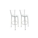 Ver imagem 1 de Kit 2 Banqueta Alta Prata Cozinha Gourmet Americana Balcão:branco Floral