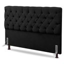 Ver imagem 1 de Cabeceira Cama Box Casal Queen Size Lylla 160cm Capitonê com Frame Suede Preto - Desk Design