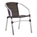 Ver imagem 5 de Jogo 4 Cadeiras Alumínio e Mesa Tampo Tramado Fibra Sintética para Jardim Piscina Varanda Floripa