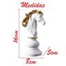 Decoração Peças de Xadrez Cavalo Escultura Média Estátua 16cm - 2