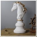 Ver imagem 1 de Decoração Peças de Xadrez Cavalo Escultura Média Estátua 16cm