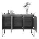 Ver imagem 4 de Buffet Sala de Estar 3 Portas Berlim - Branco e Preto