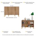 Ver imagem 4 de Aparador Buffet 4 Portas com Pés Retrô Viena Multimóveis Rustic/Natural