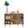 Aparador Buffet 4 Portas com Pés Retrô Viena Multimóveis Rustic/Natural - 6