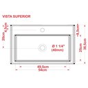 Ver imagem 3 de Cuba Pia Semi Encaixe para Banheiro Retangular 54cm XRT C08 Vermelho - Mpozenato